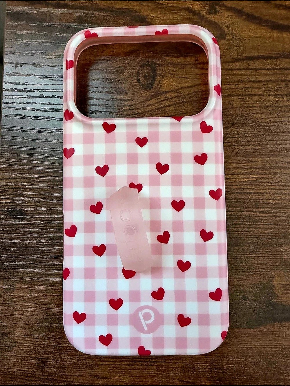 Loopy Cases Pink & Red Gingham Heart Phone Case